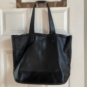 Studded black leather Frye handbag